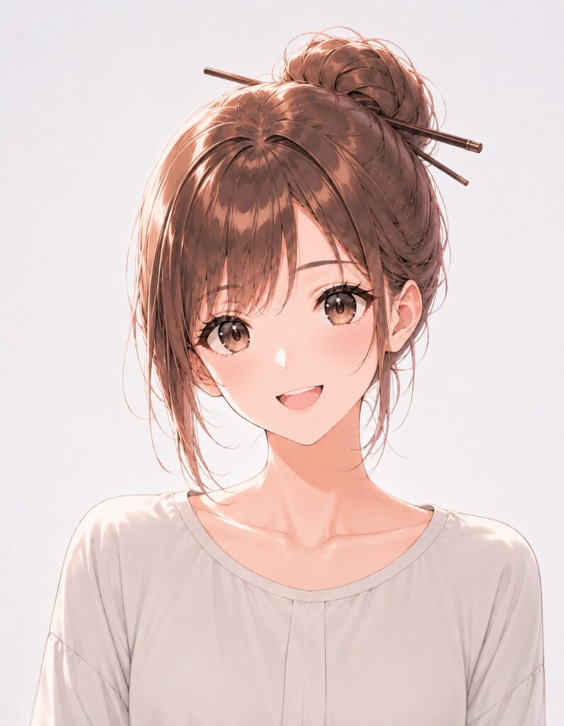 bun with chopsticks