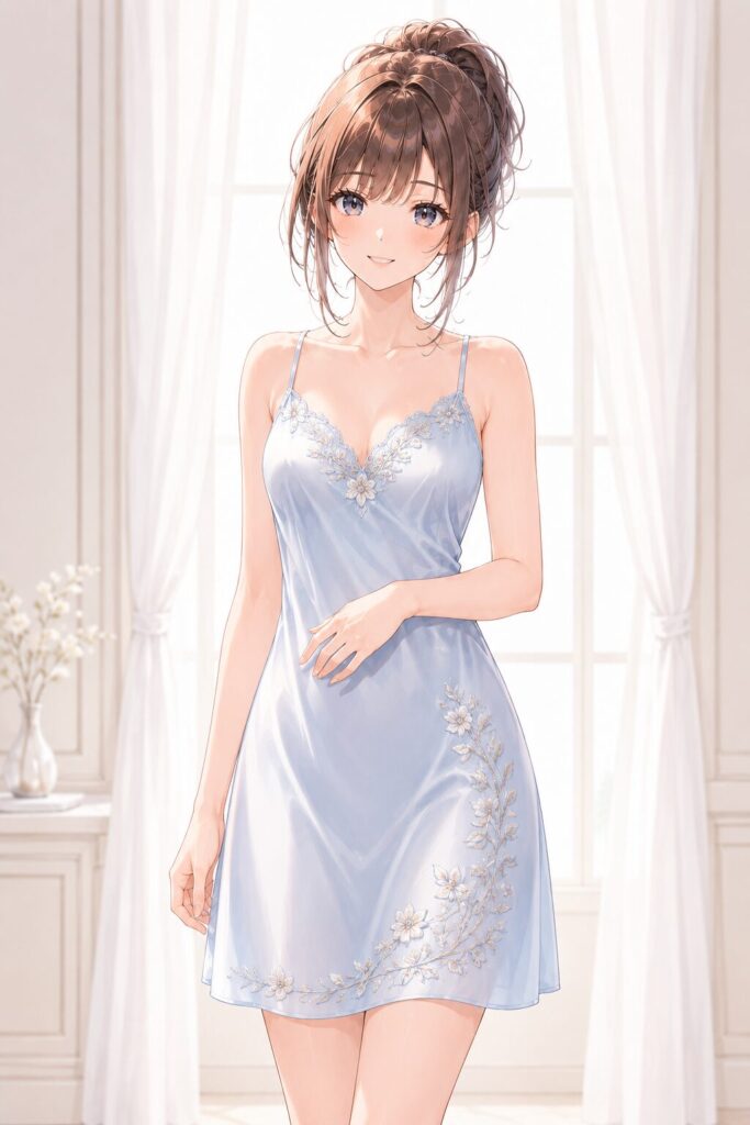 embroidered slip