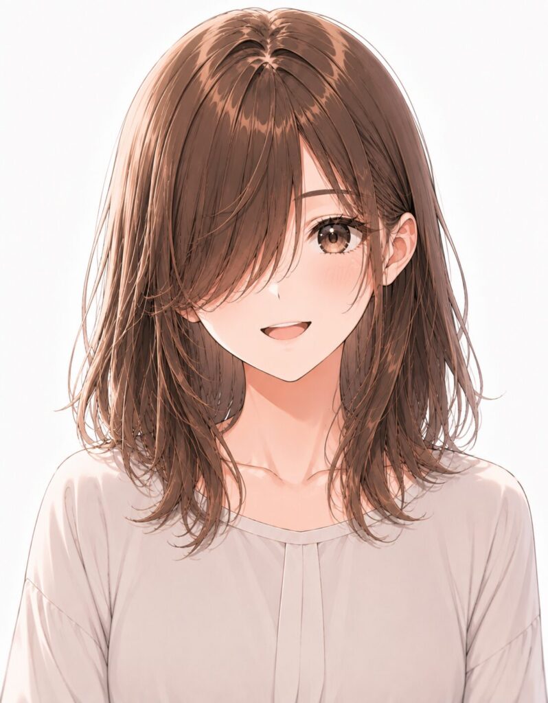 hair over one eye