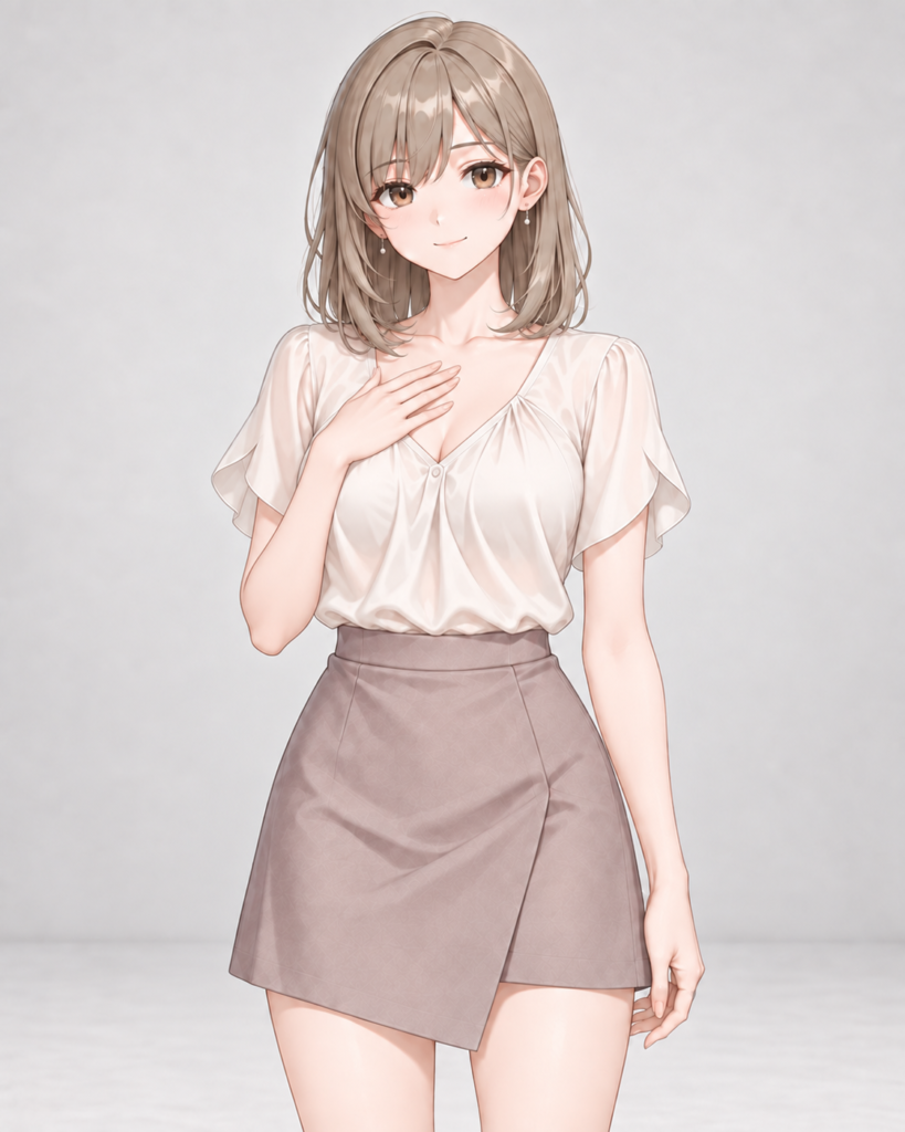 hand on own chest