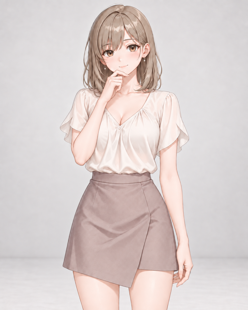 hand on own chin