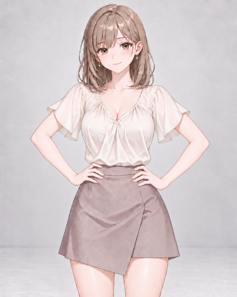 hands on own hips