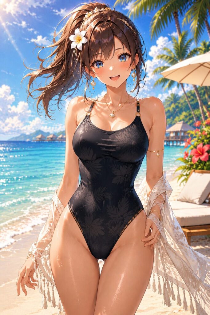 high-cut one-piece swimsuit