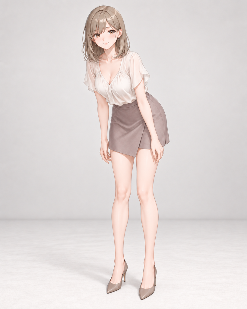 leaning forward