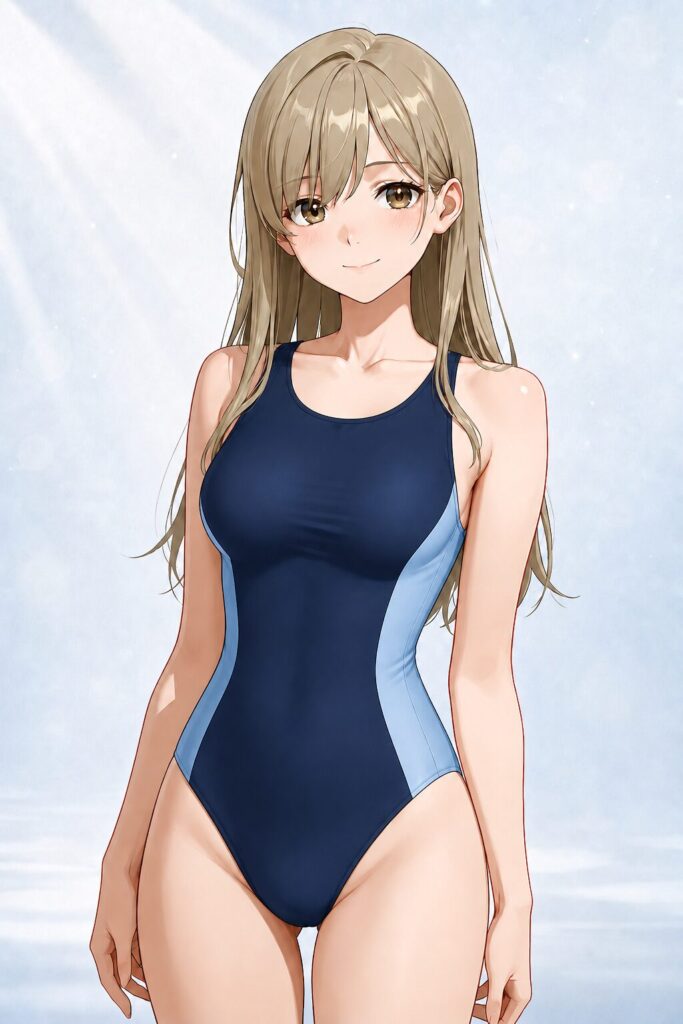 racing-style swimsuit