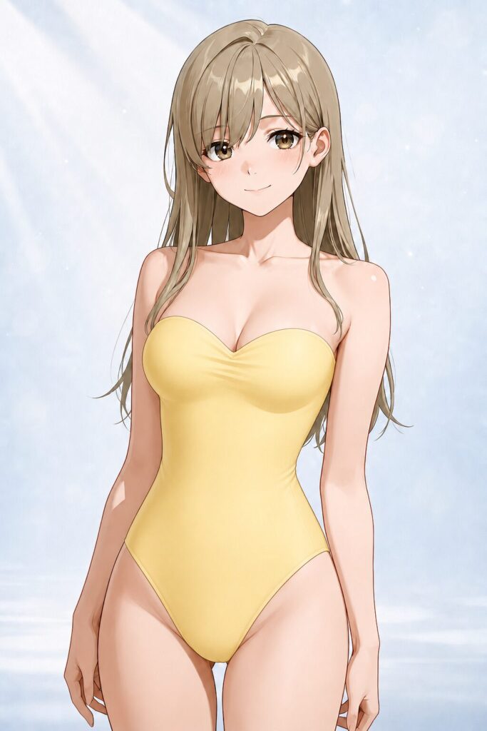 strapless one-piece swimsuit