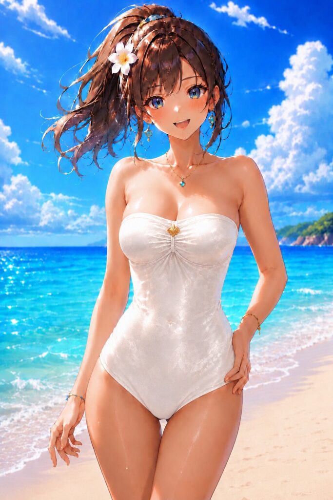 strapless one-piece swimsuit