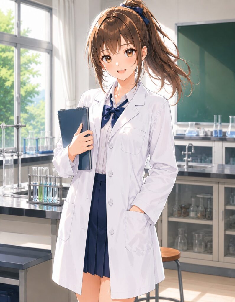white lab coat