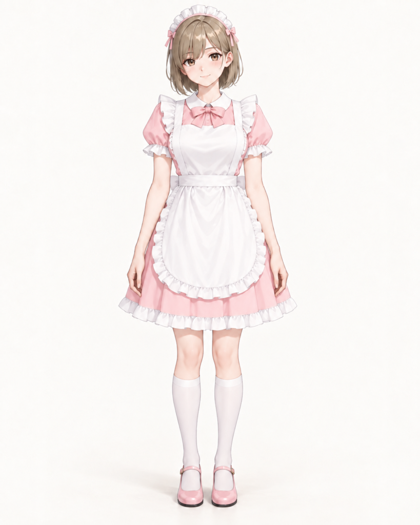 frilly pink maid uniform