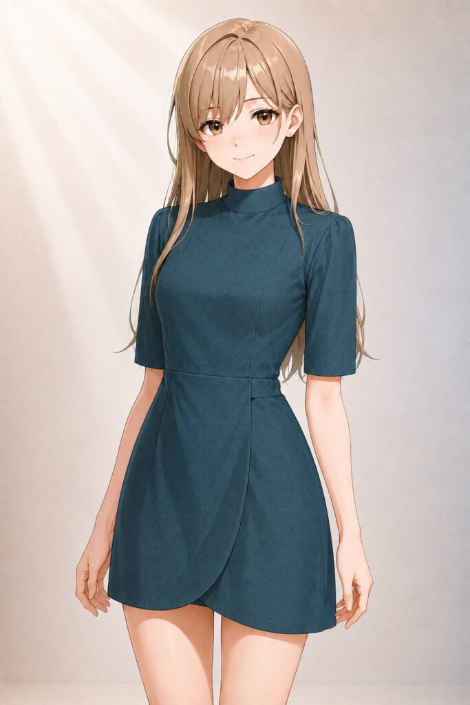 high-neck dress