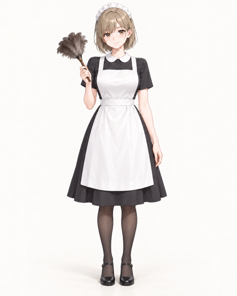 holding feather duster