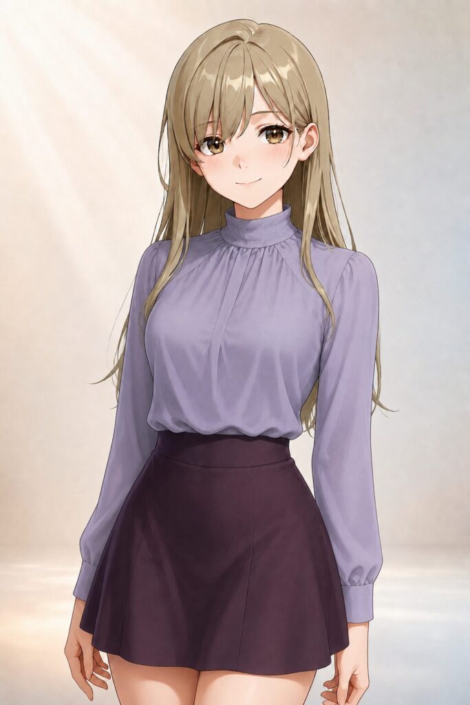 high-neck blouse