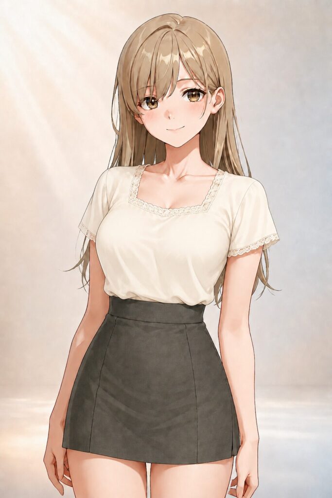 lace-trim blouse