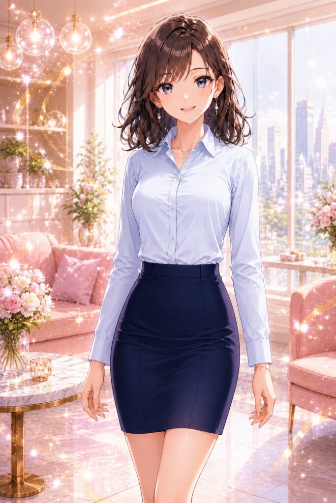 shirt tucked into skirt