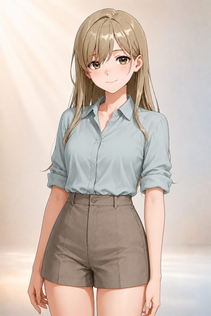 sleeves rolled to elbows