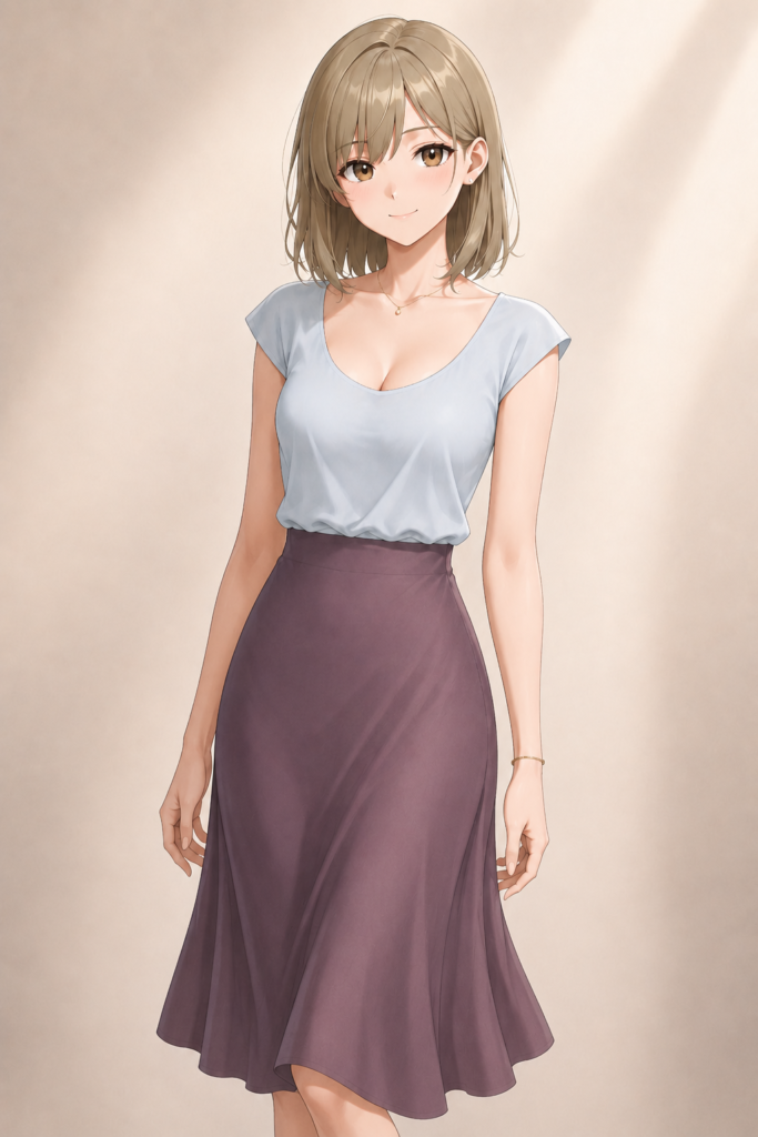 bias-cut skirt