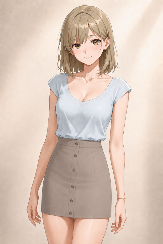 button-front skirt