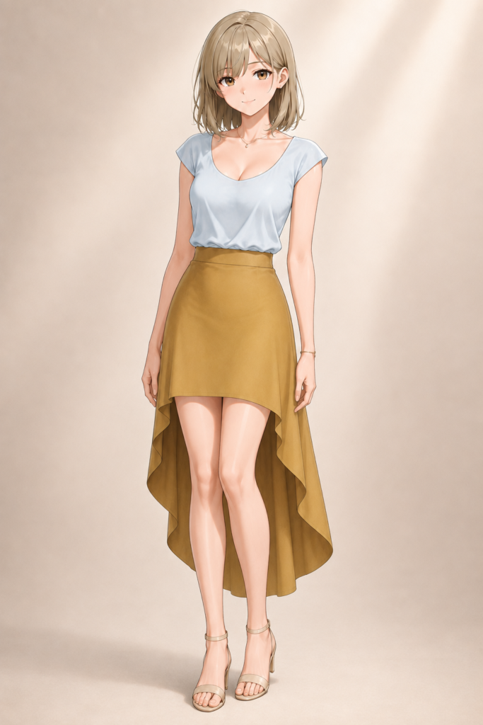 high-low skirt