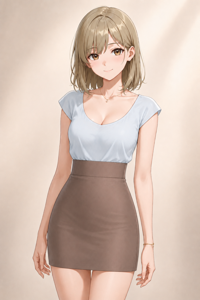 high-waisted skirt