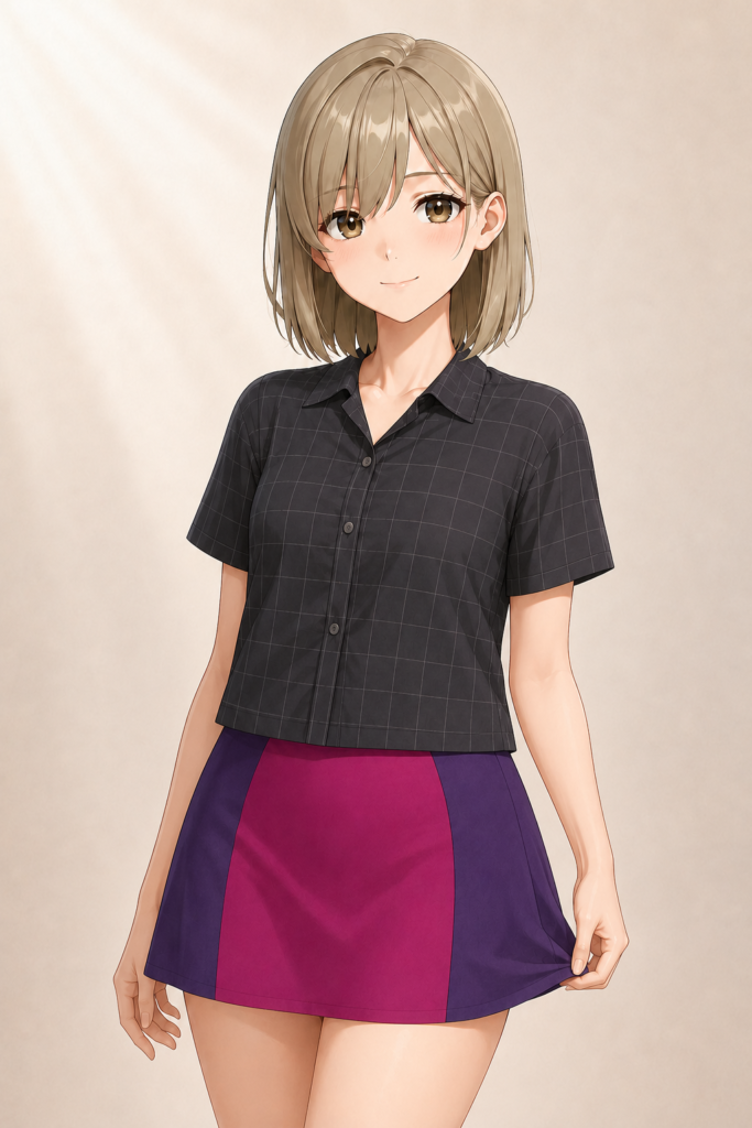 holding skirt hem
