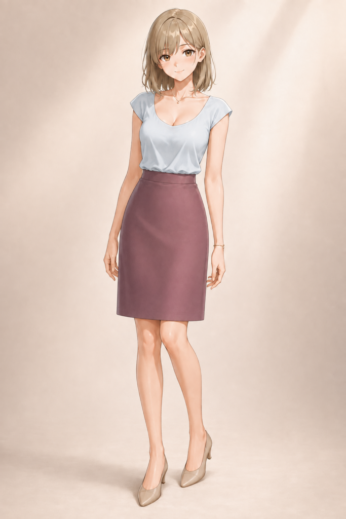 knee-length skirt