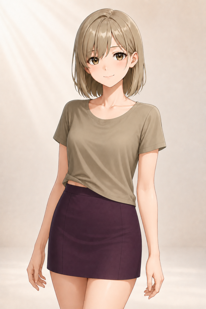 slightly lifted hem
