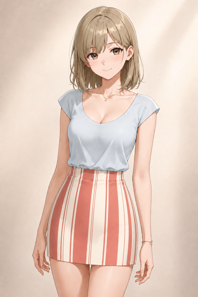 striped skirt