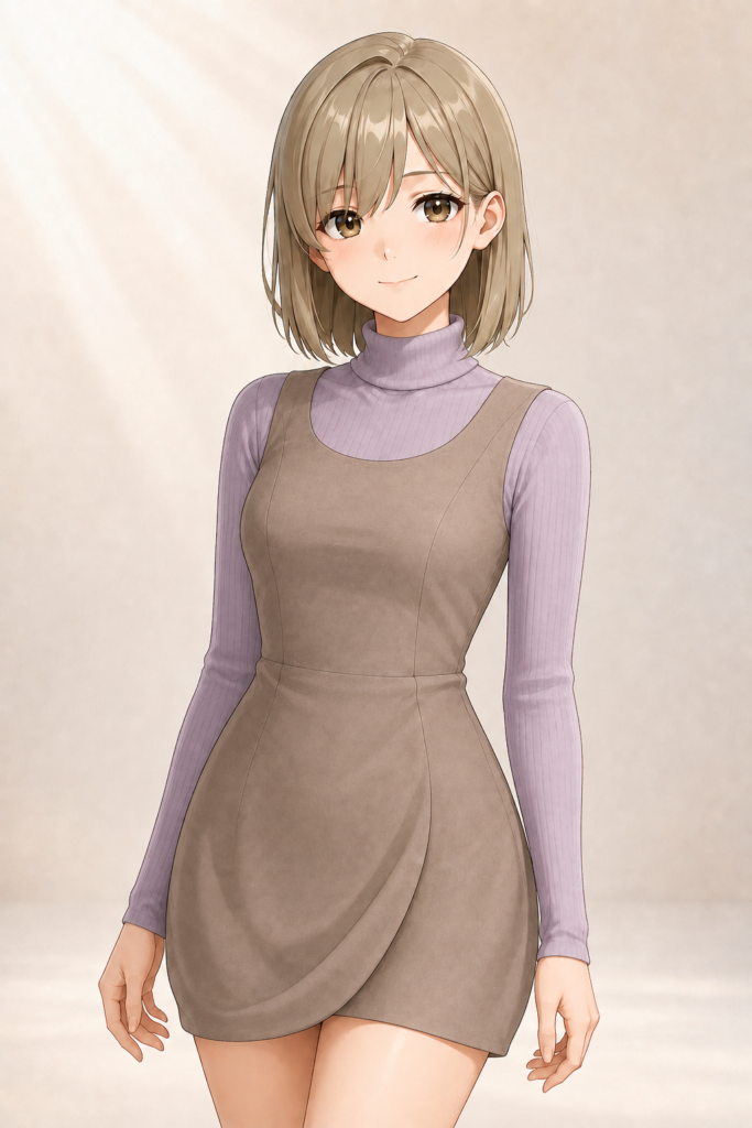 turtleneck under sleeveless dress