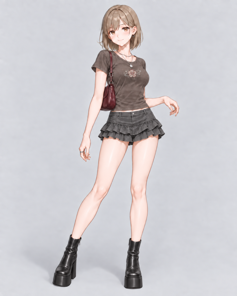 フィットTシャツ × マイクロミニスカート-2